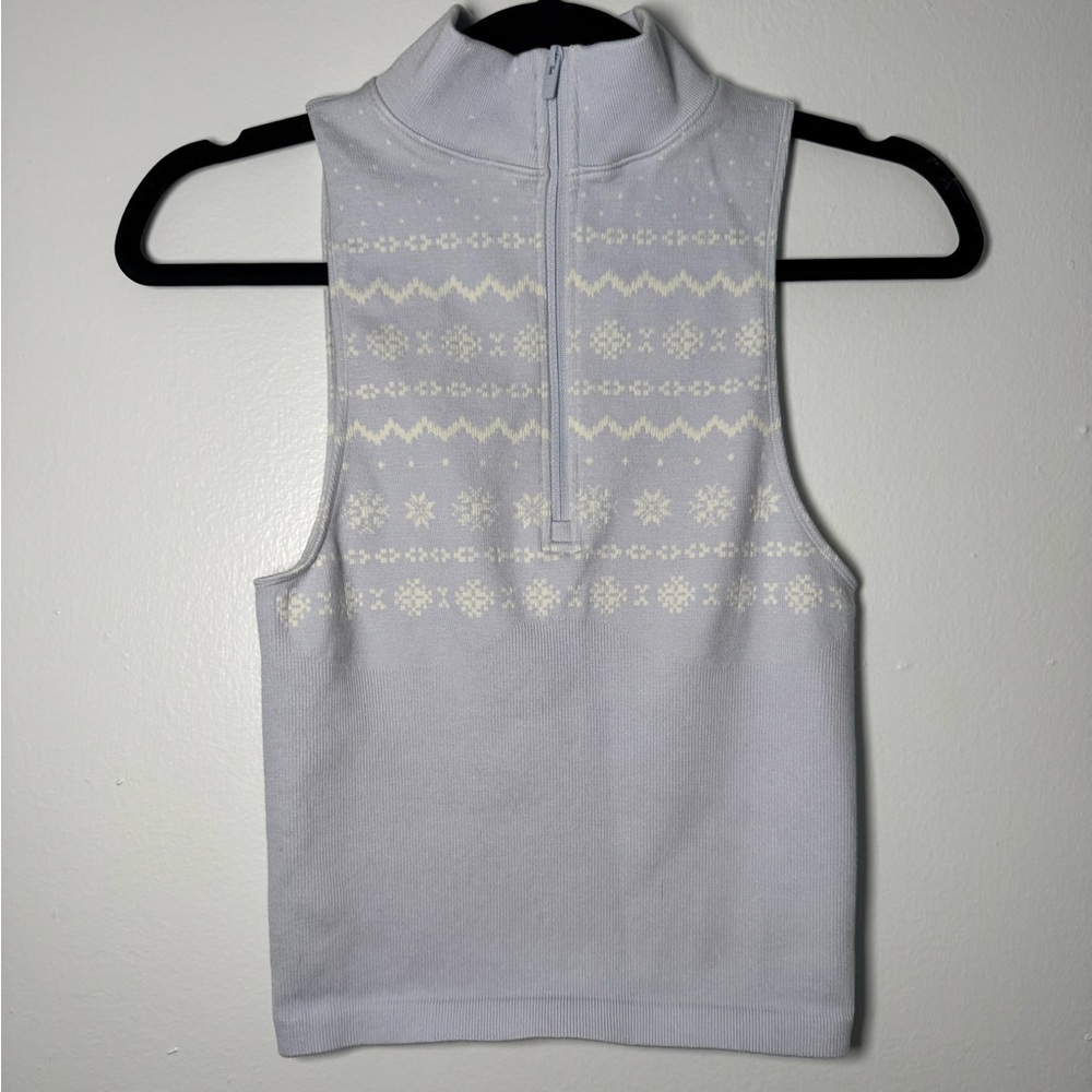 PINK Victoria's Secret pastel blue Patterned Zip-Up